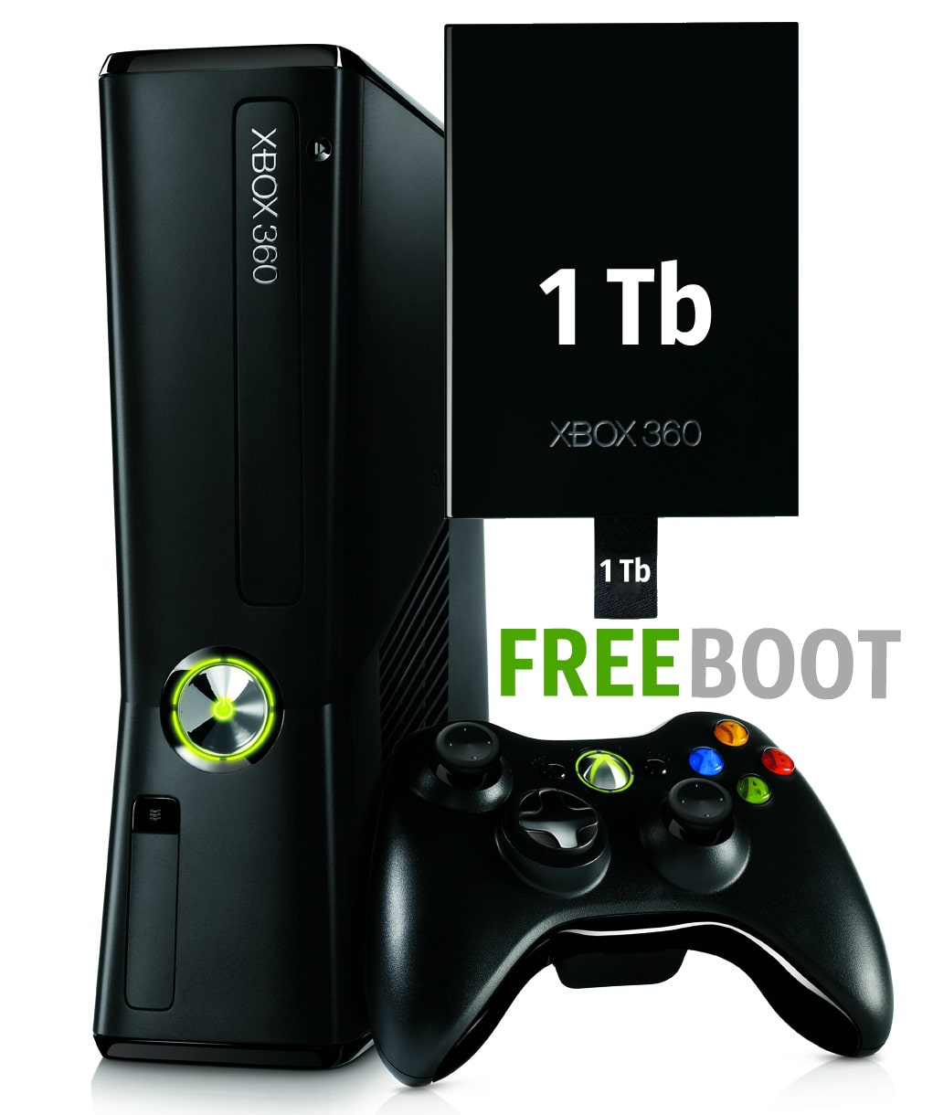 Xbox 360 Slim 1 Tb Freeboot (550 игр на HDD)